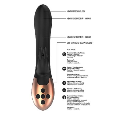 Heating Rabbit Vibrator - Opulent - Black